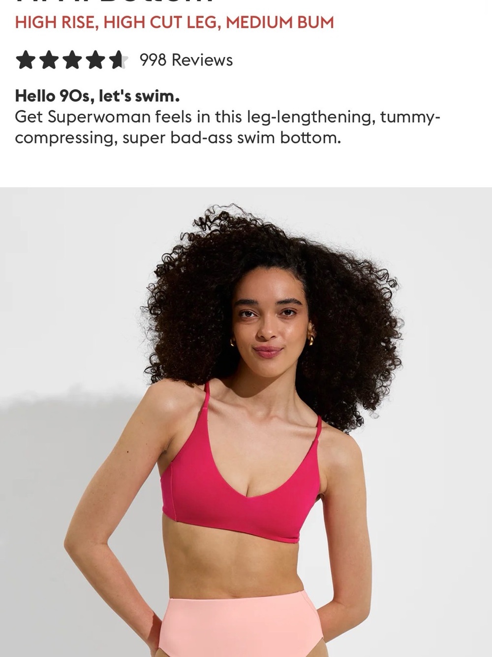 Left On Friday Strapless High-Waist Bikini Set - Color: Salt (Neon Peachy Pink) - Picture 5 of 6